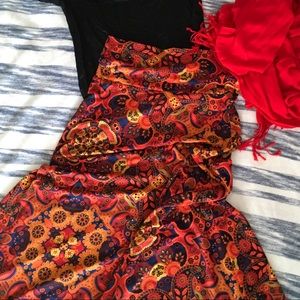 Lularoe Orange/Red Fall Colored Maxi Skirt